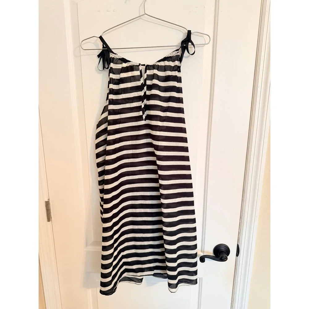 Kate Spade Swim Cover Up Women Dive Right In XS/S Black White Striped S48821